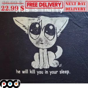Cute Cat This Is Fluffy He Will Kill You In Your Sleep Shirt