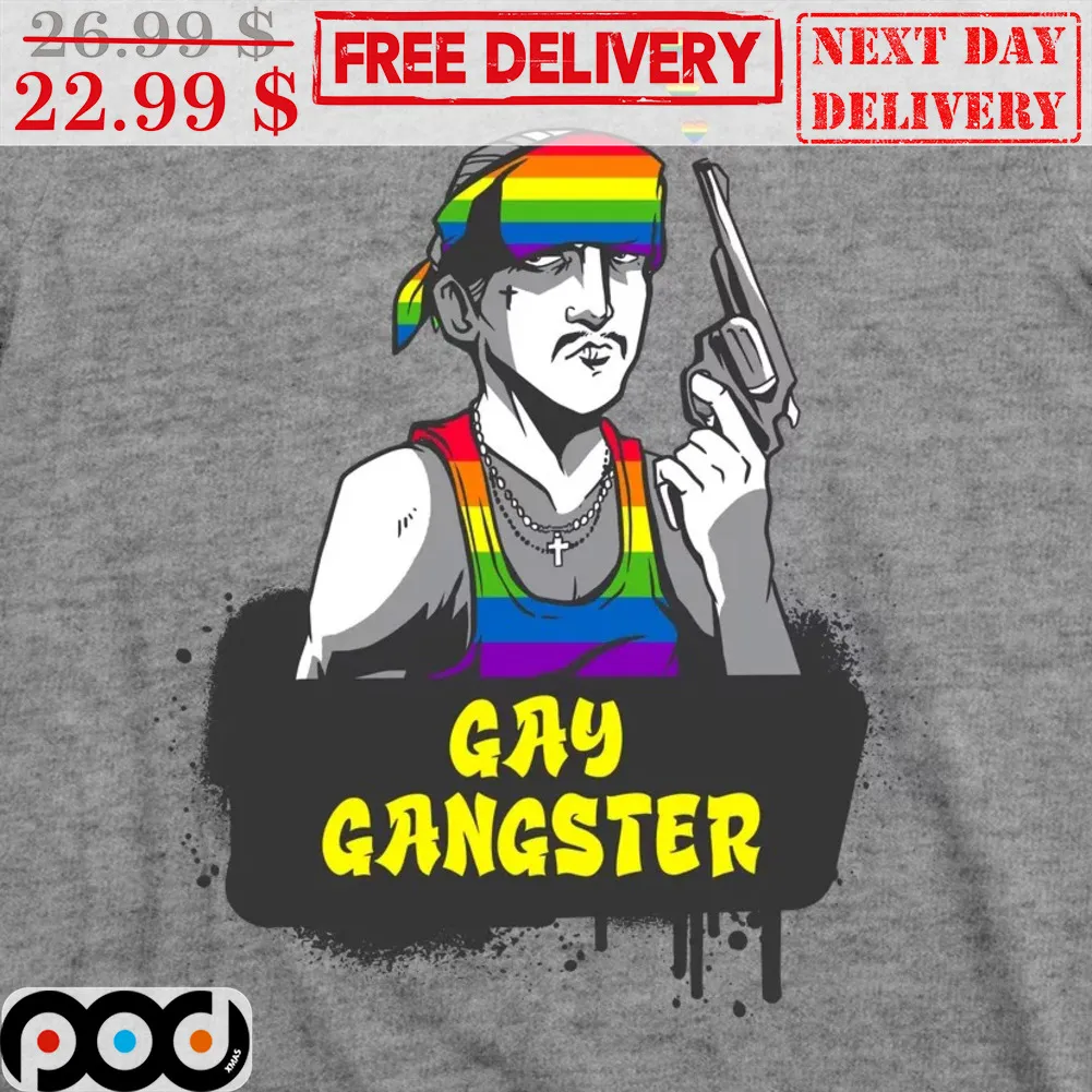 Gay Gangster Gun Love Rainbow LGBTQ Shirt