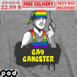Gay Gangster Gun Love Rainbow LGBTQ Shirt