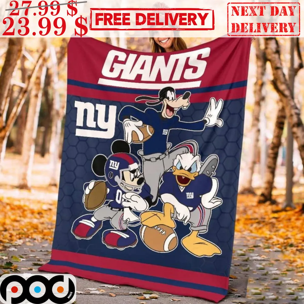 New York Giants Mickey Mouse Donald Duck Goofy Disney Blanket
