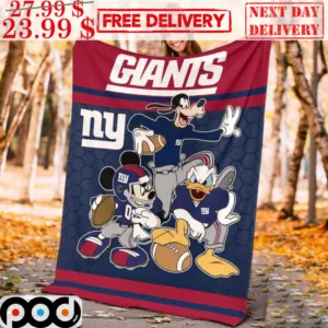 New York Giants Mickey Mouse Donald Duck Goofy Disney Blanket