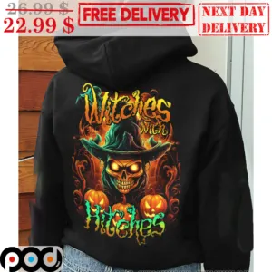 Skull Witches With Hiches Halloween Horror 2023 Shirt