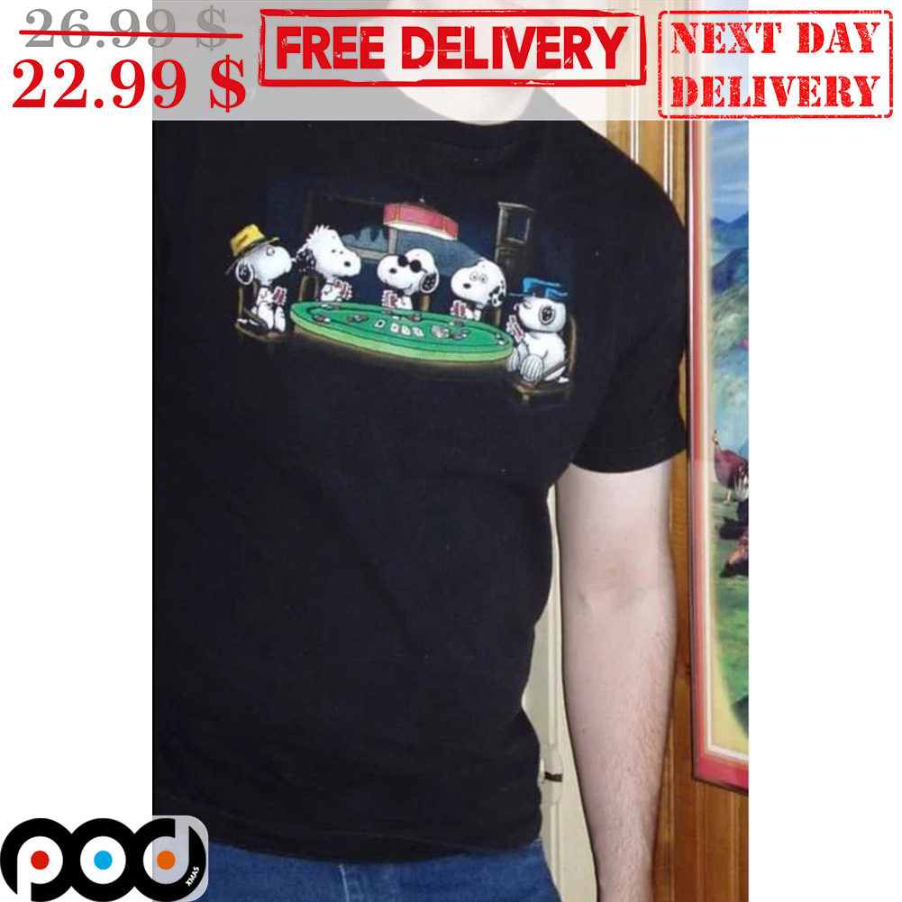 snoopy playing poker t shirt