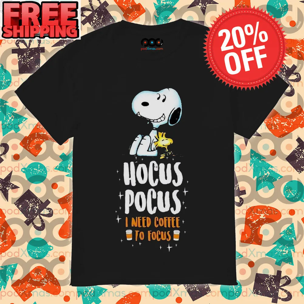 Snoopy Hocus Pocus I Need Coffee To Focus Halloween 2023 Shirt