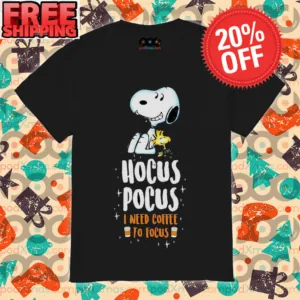 Snoopy Hocus Pocus I Need Coffee To Focus Halloween 2023 Shirt