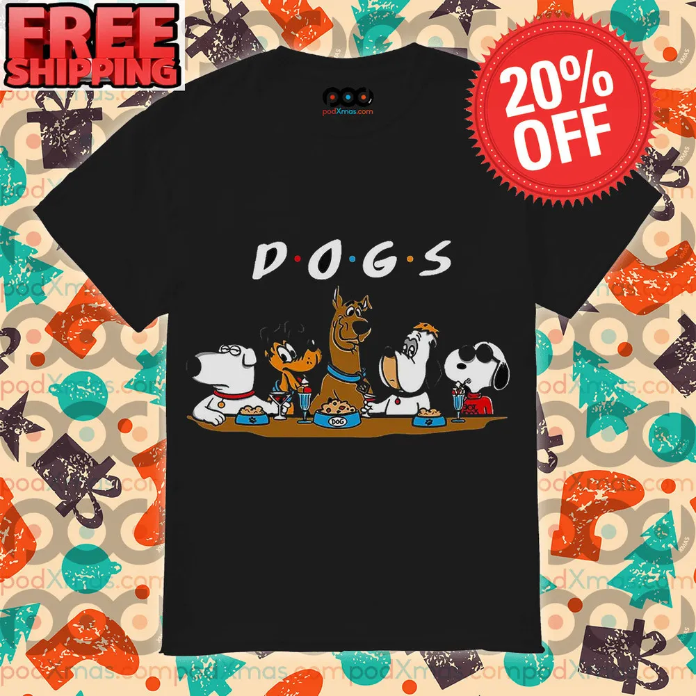 Dogs Friends Snoopy Brian Griffin Pluto Droopy Scooby-Doo Shirt
