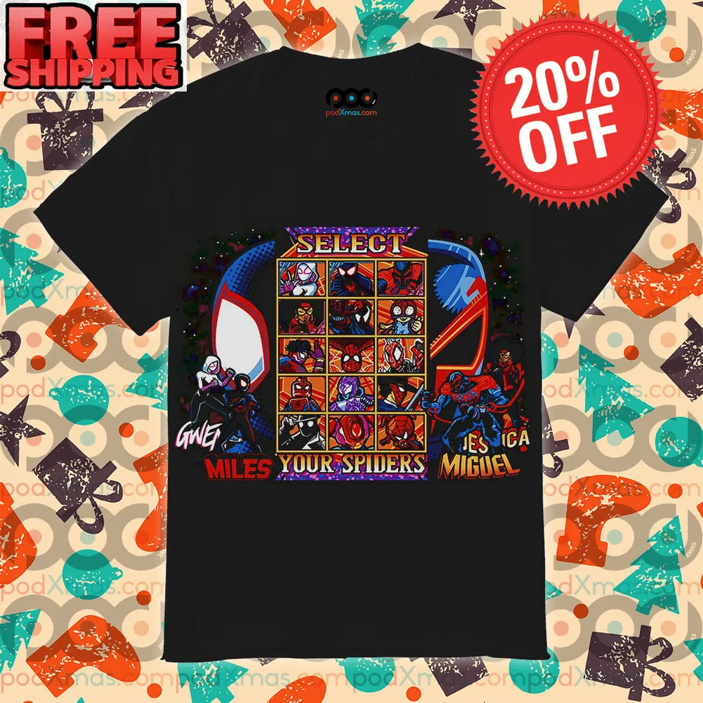 Spider-Man Select Your Spiders Gwen Miles Miguel Jessica Shirt