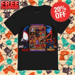 Spider-Man Select Your Spiders Gwen Miles Miguel Jessica Shirt