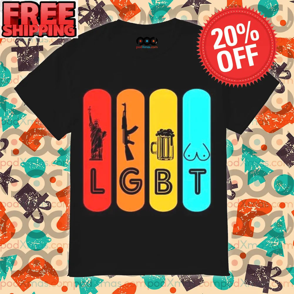 LGBT Liberties Gun Beer Tits Vintage Shirt