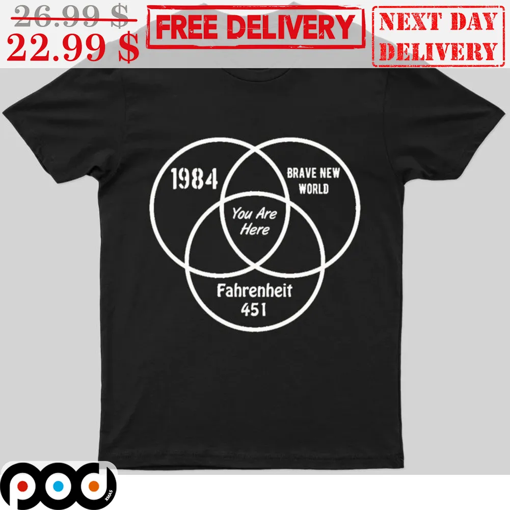 1984 Brave New World Fahrenheit 451 You Are Here Shirt