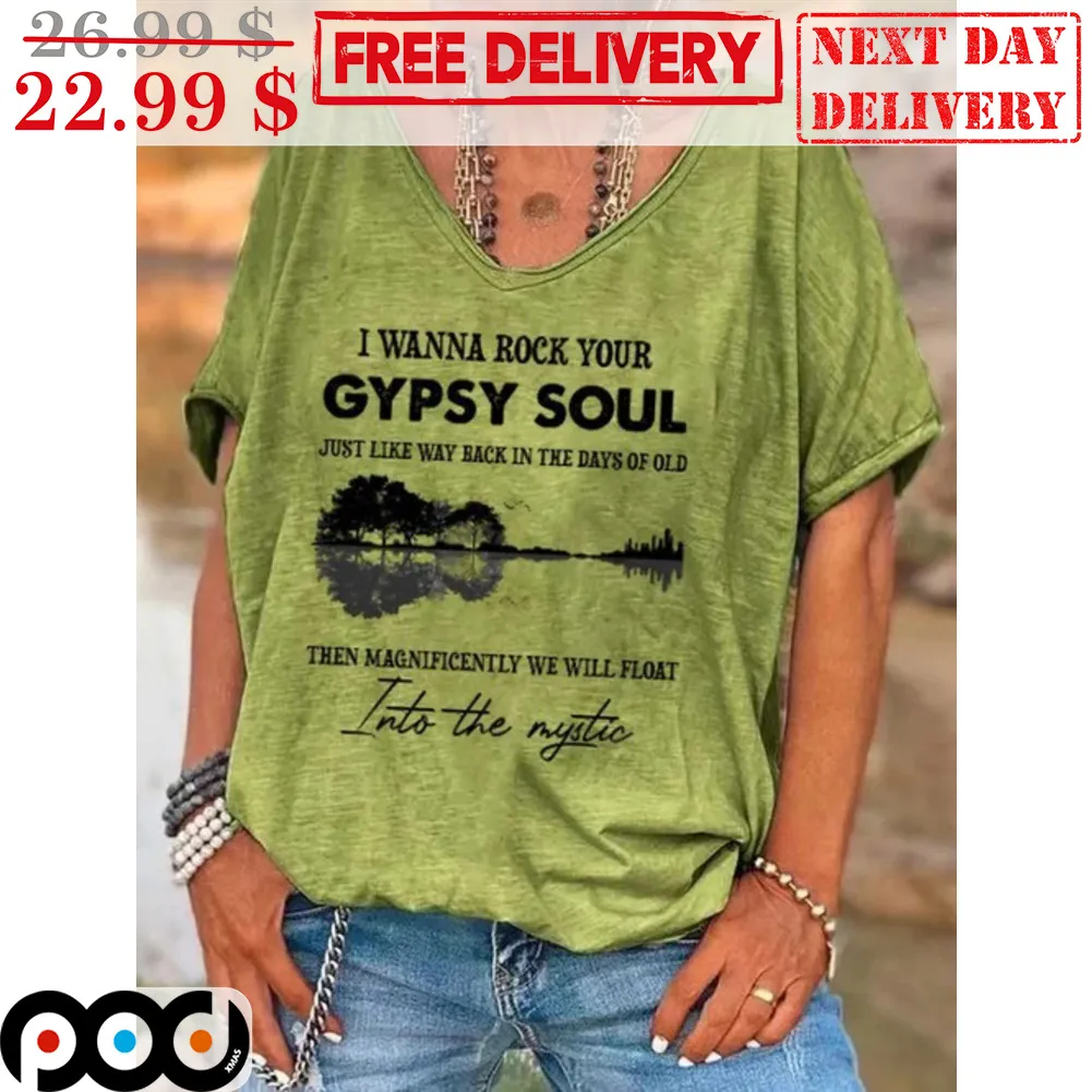 Guitar I Wanna Rock Your Gypsy Soul Just Like The Way Back In The Days Of Old Then Magnificently We Will Float Into The Mystic Vintage Shirt