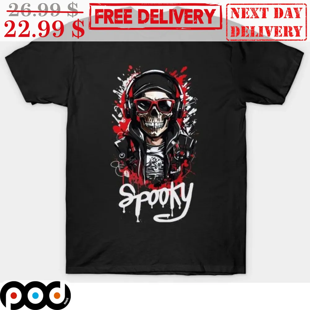 Skull Headphone Spooky Shirt