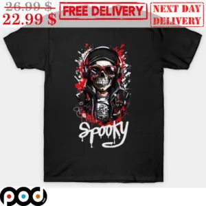 Skull Headphone Spooky Shirt