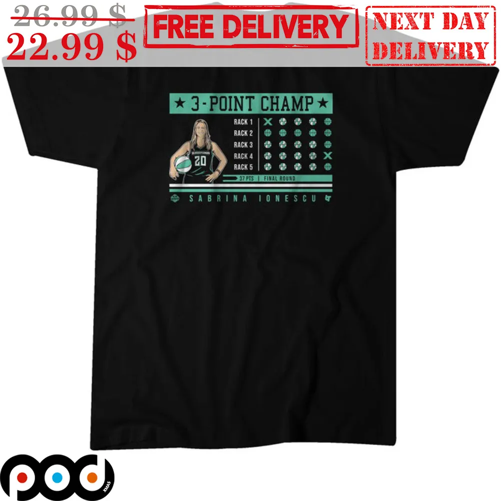 3-Points Champ Sabrina Ionescu New York Liberty Shirt
