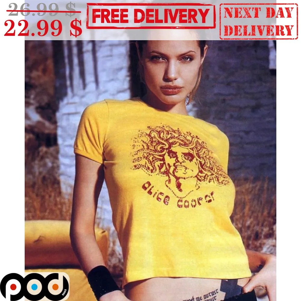 Angelina Jolie Alice Cooper Medusa Shirt