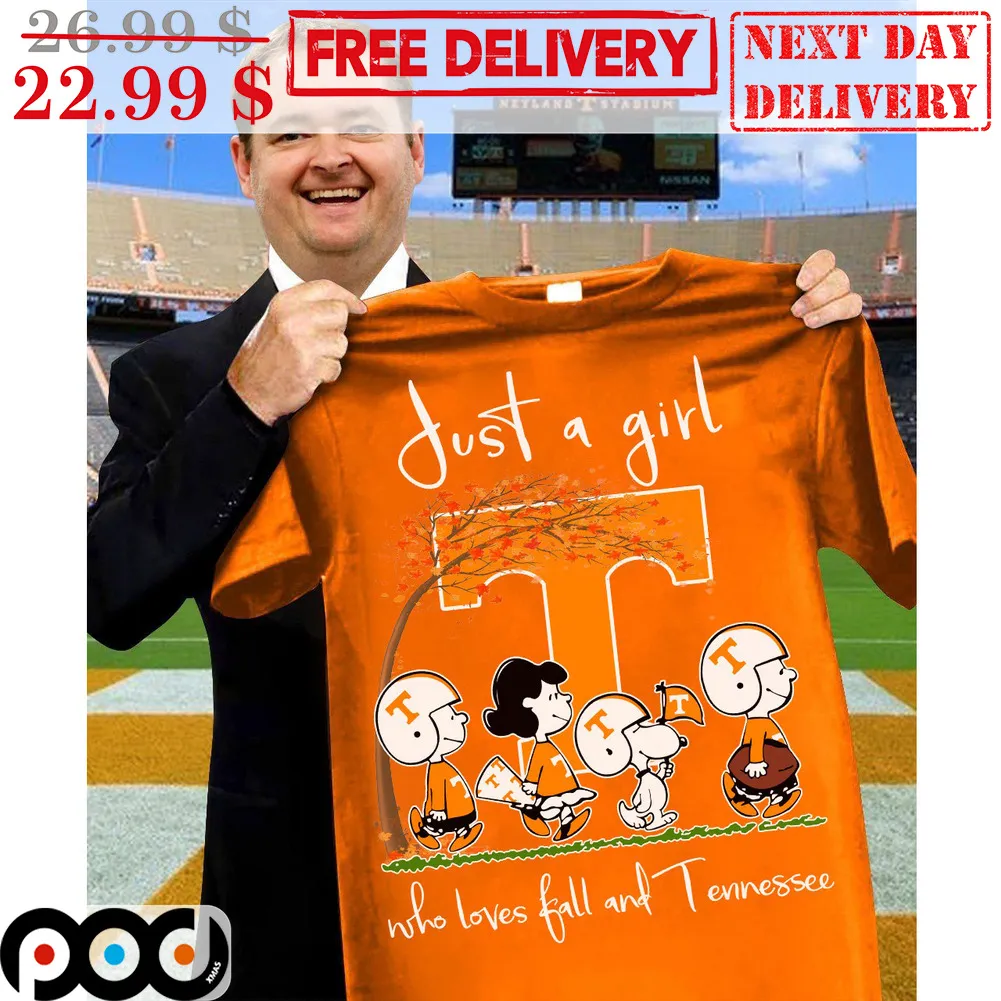 Just A Girl Who Loves Fall And Tennessee Snoppy And Friends Shirt