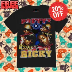 Pretty Ricky Spectacular Baby Blue Whoaaaa Slickem Pleasire P Vintage Hip Hop Shirt