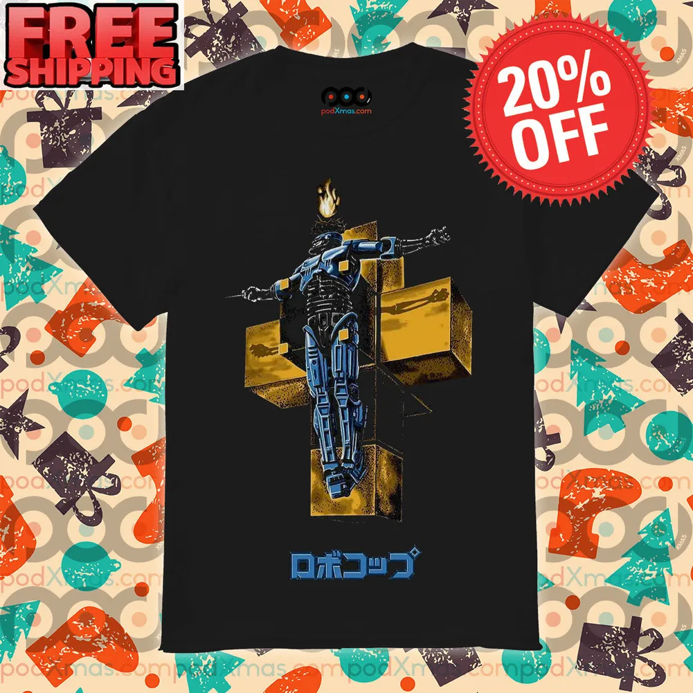 Blue Robocop Jesus Shirt