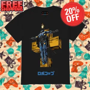 Blue Robocop Jesus Shirt