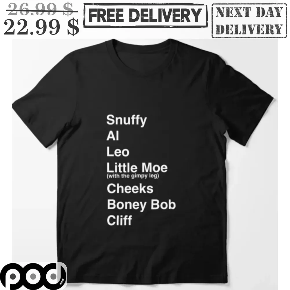 Snuffy AI Leo Little Moe Cheeks Boney Bob Cliff Shirt
