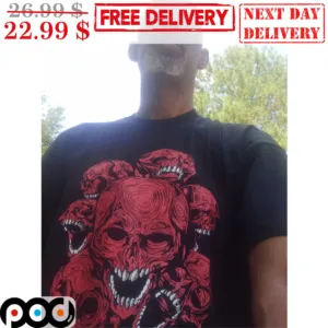 Red Demon Face Horror Shirt