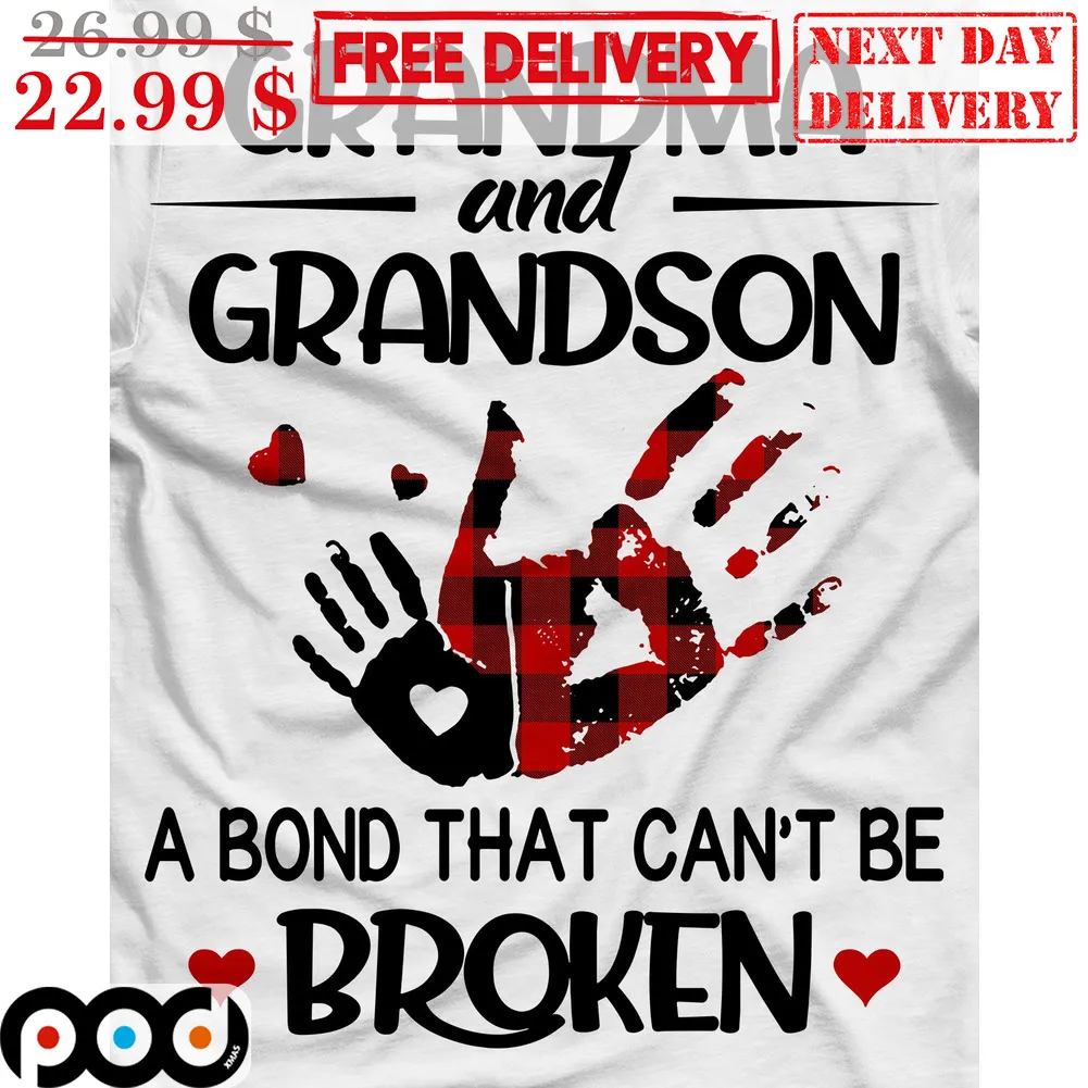 Grandma And Grandson A Bond That Can't Be Broken Handprints Shirt