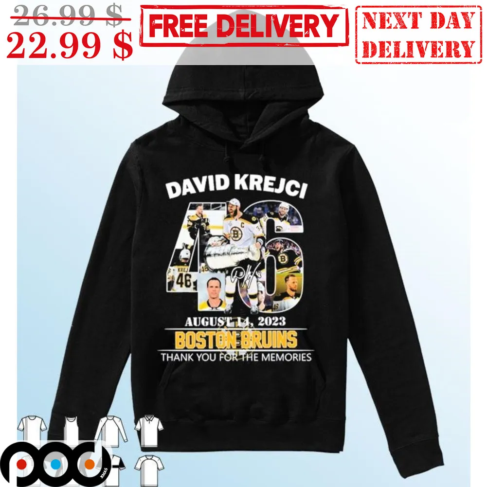 Boston Bruins David Krejci 46 August 14 2023 Boston Bruins Thank You For The Memories Signature Shirt