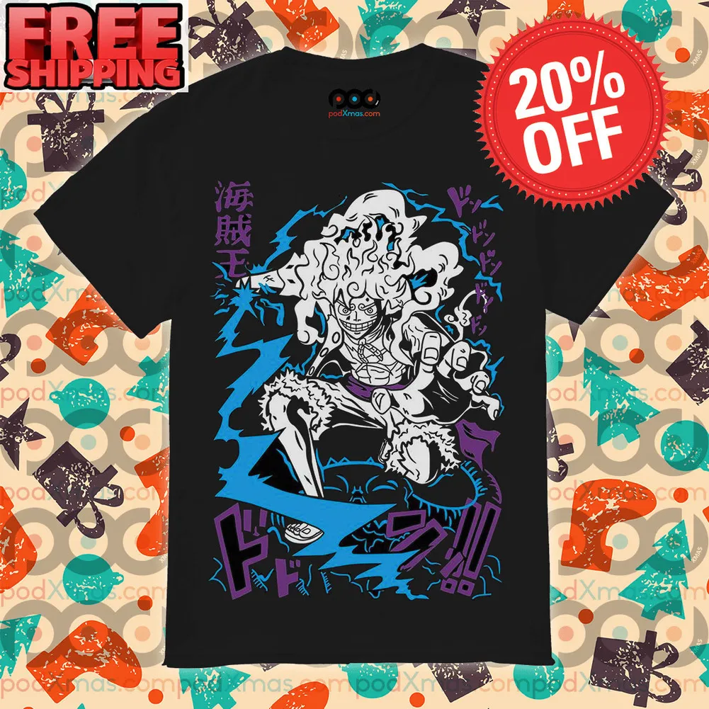 Luffy Gear 5 Sun God Nika Form Fight Lightning Shirt