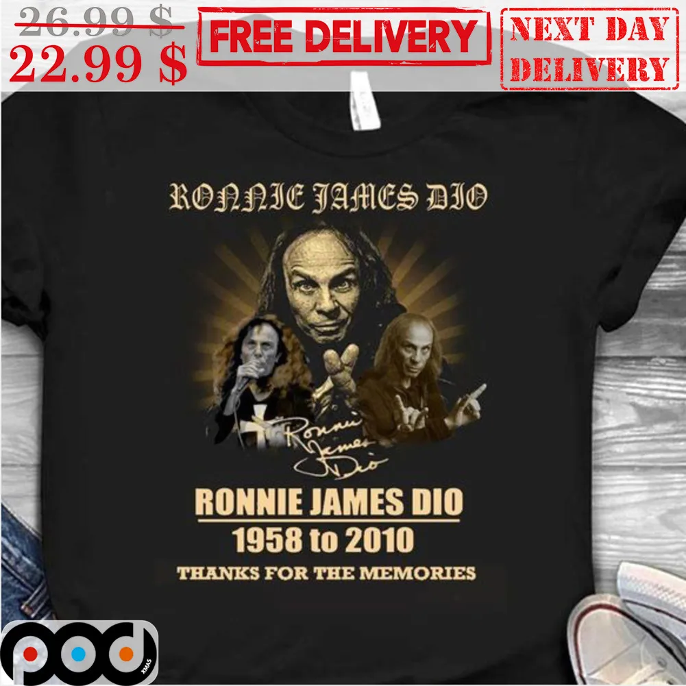 Ronnie James Dio 1958 To 2010 Thanks For The Memories Vintage Shirt