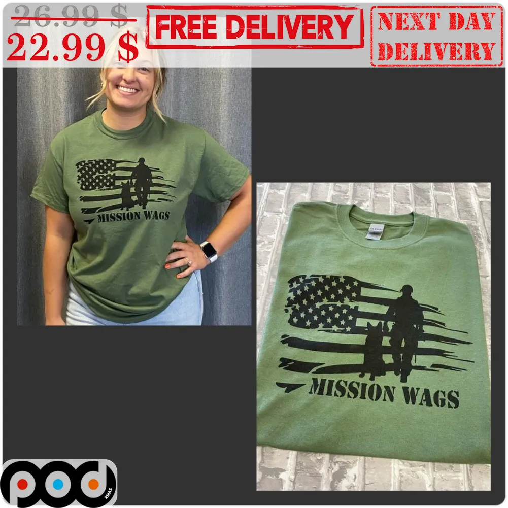 Mission Wags Soldier American Flag Vintage Shirt