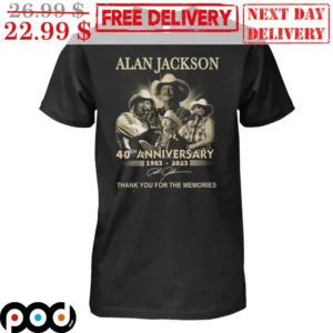 Alan Jackson 40th Anniversary 1983-2023 Thank You For The Memories Signature Vintage Shirt