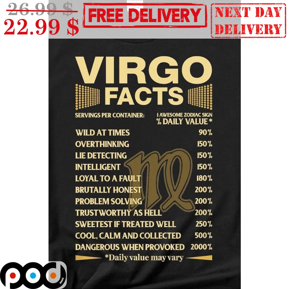 Virgo Facts Servings Per Container Daily Value May Vary Shirt