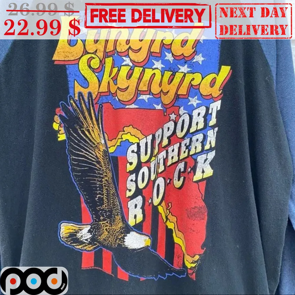 Lynard Skynard Support Southern Rock Eagle American Flag Vintage Shirt