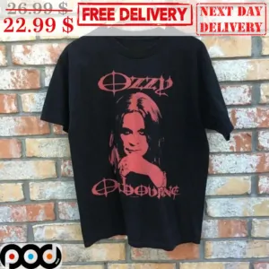 Ozzy Osbourne Portrait Red Black Vintage Shirt