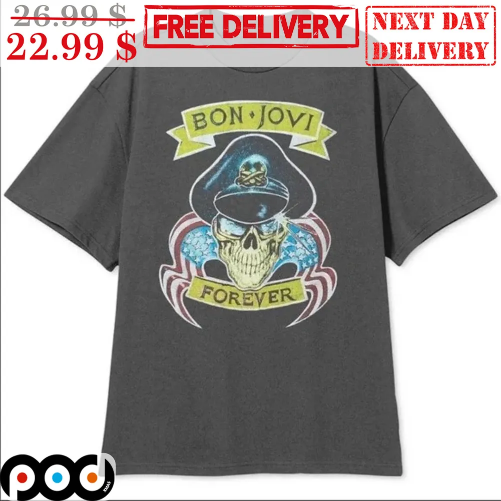 Skull Bon Jovi Forever American Flag Shirt