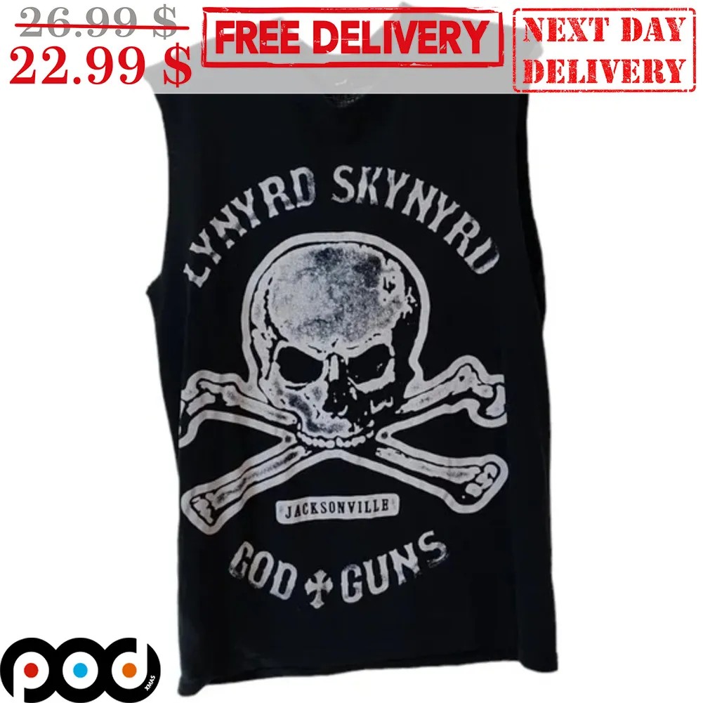 Skull Lynyrd Skynyrd Jacksonville God Guns Shirt