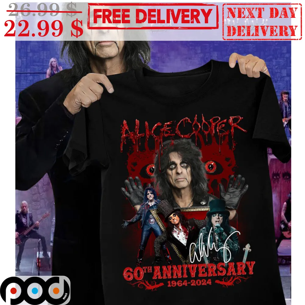 Alice Cooper 60th Anniversary 1964-2024 Signature Shirt