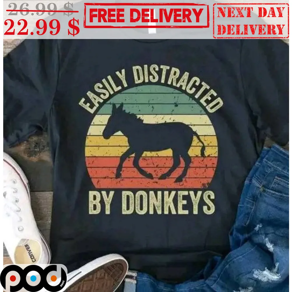 Easily Distracted By Donkeys Vintage Shirt