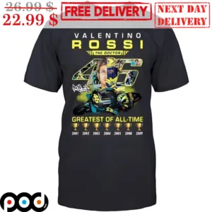 Valentino Rossi The Doctor Greatest Of All Time Cup Signature Shirt