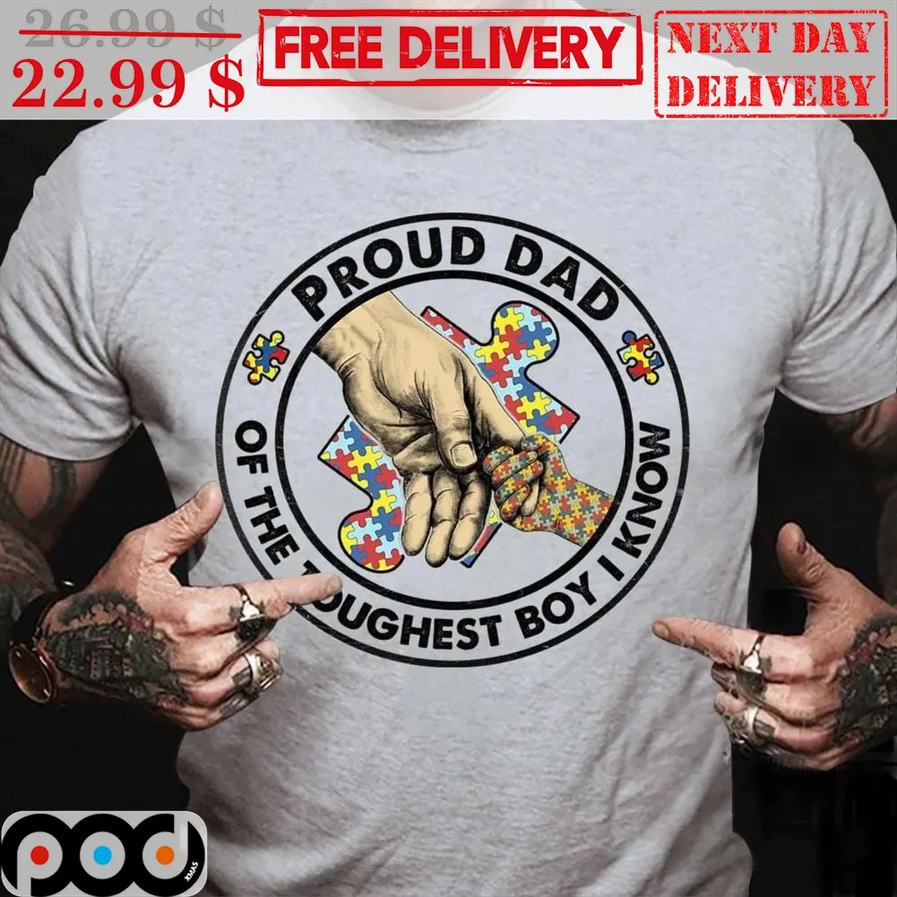 Pround Dad Of The Toughest Boy I Know Puzzle Shirt
