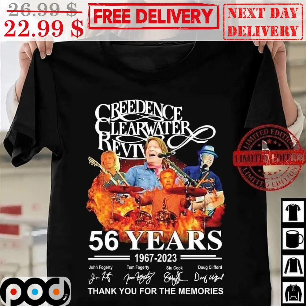 Creedence Clearwater Revival 56 Years Thank You For The Memories Shirt