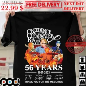 Creedence Clearwater Revival 56 Years Thank You For The Memories Shirt