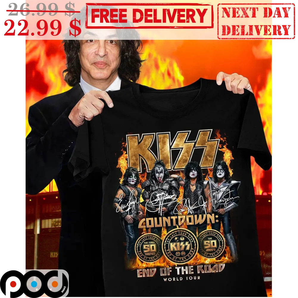 KISS Countdown End Of The Road World Tour Fire Shirt