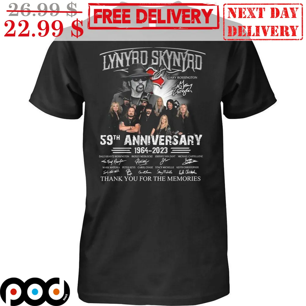 Lynyrd Skynyrd 59th Anniversary Thank You For The Memories Vintage Shirt