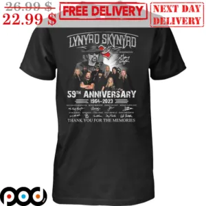 Lynyrd Skynyrd 59th Anniversary Thank You For The Memories Vintage Shirt