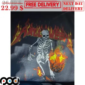 Skeleton Halloween Fire Vintage Shirt