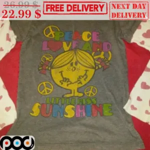 Smiley Peace Love And Little Miss Sun Shine Shirt