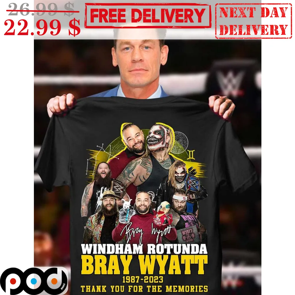 Windham Rotunda Bray Wyatt 1987-2023 Thank You For The Memories Shirt