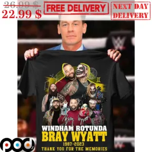 Windham Rotunda Bray Wyatt 1987-2023 Thank You For The Memories Shirt