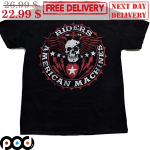 Skull Wings Riders American Machines Vintage Shirt